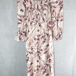 House of Harlow  1960 Linen Palm Print Midi Dress Size Small Photo 0
