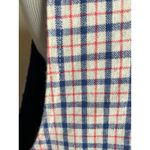 VIntage Plaid Handmade Vest Red White Blue Embroidered Flower Sz Medium Photo 8