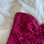 Y2K paper tag vintage Hot pink sequin ruched mini bodycon dress Size XS Photo 3
