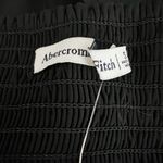 NEW Abercrombie & Fitch Satin Halter Neck Smocked Back Cropped Tank Top Black S Photo 1