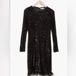 Nanette Lepore Black Sequin Long Sleeve Cocktail Dress Photo 3