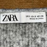 ZARA Women's Grey Wool and Camel Blend Ribbed Knit Cropped Tank Top Small Photo 2