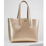 Lacoste Anna Leather Reversable Taupe Incense Open Shopper Tote Shoulder Bag Photo 1