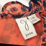 Joie ‎ Rust Orange Floral Cap Sleeve Blouse Size Large Photo 1