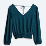 Nine Britton  Ina Smocked Bottom Blouse size small Photo 0