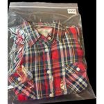 Aeropostale  Royal Stewart Plaid Long Sleeve Collared Button Up 100% Cotton Top S Photo 11