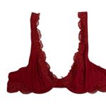 Aerie  Happy Size 32A Bra Very Sexy Lined Demi Push Up Underwire Red Lace Plunge Photo 0