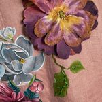 Beautiful Hand Painted Floral & Beaded Linen Jacket Sz L Pink Size L Photo 9