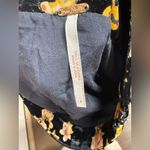 Free People Margaux Velvet Mini Skirt A-Line Black Pink Floral Size 4 Photo 3