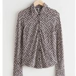 & Other Stories & Other Stories Print Collared Long Sleeves Blouse Sz XS Photo 6