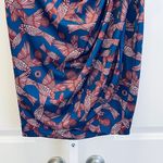 ZARA  Graphic Print Skirt - Women Size M - Burgundy and Teal Photo 2