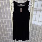 J. Jill Dress Classy Old Money Black Velvet Sleeveless Shift Dress Small New Photo 13