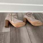 Sam Edelman Open Toe Bootie Perforated Suede Bow Tie Taupe-8M Photo 6