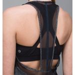 Lululemon If You're Lucky Tank Heathered Black Mesh Cut-Outs Sheer Open Back Top Photo 3