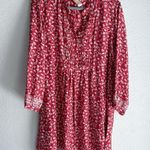 Natalie Martin Red Silk Floral Mini Dress – 100% Silk Boho Style Large Photo 0