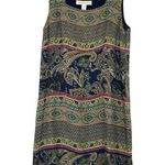 Valerie Stevens Vintage 90s  Silk Boho Shift Dress Paisley Mixed Pattern Size 6P Photo 0