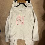 Rae Dunn  Feelin Festive gray sweatshirt and jogger lounge set Photo 1