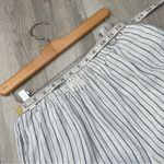 Flax  Striped Pants linen wide leg crop womens White (xsmall) natural casual Photo 3