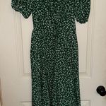 NWOT Green Floral Milkmaid Dress Photo 2