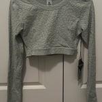 Mono B Clothing Mono B Long Sleeve Cropped Keyhole Back Workout Top Photo 0