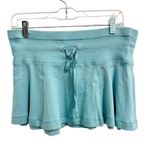 Bebe Y2K Rhinestone Logo Circle Mini Skirt Turquoise Blue – Size L Made in USA Photo 1