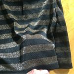 DKNY Striped, Sparkly, Short-Sleeve Dressy Blouse, Black, Bronze, Size XL Photo 5