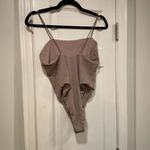 Good American NWOT Lavender Gold Sparkle Thin Strap Scoop Neck Bodysuit Size L Photo 3