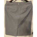 Ann Taylor  Gingham Navy Blue/White Pencil Skirt Size 6 Cotton/Spandex Blend EUC Photo 1