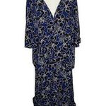 Tommy Bahama Women's Blue Black Tropical Hawaiian Floral Maxi Skirt Set 2/Small Photo 0