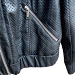 Michael Kors Like New Faux Leather Bomber Jacket Black Medium Photo 6
