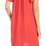 Madewell  Red Lace Up V-neck Flutter Sleeves Shift Dress Size M Photo 1