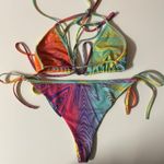 Black Bead  Colorful Bikini SwimSuit Size L Photo 1