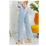 Lovervet LA High Waist Distressed Straight Cut 90's‎ Dad Jeans Women’s Size 24 Blue Photo 4