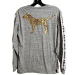 PINK - Victoria's Secret PINK VS Campus Long Sleeve Sequin Dog Tee Shirt Size XS Photo 7