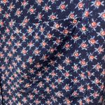 Cherokee Vintage Y2K‎  Short Sleeve Floral Button Up Shirt Women M Rayon USA Navy Photo 11