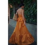 MISA Los Angeles  Rosie Bustier Peplum-Waist Poplin Maxi Dress - Size M Photo 5