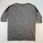 Desigual Graphic T-Shirt Floral Print 3/4 Sleeve Top Heather Gray L Photo 5