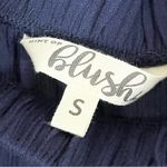 Blush HINT OF  Navy Blue Floral Crochet Off The Shoulder Romper Small NWT Photo 10