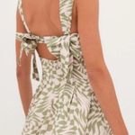 For Love & Lemons NWT  Distorted Checkered Green Satin Dress Photo 1