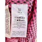 Ganni $400  Shirred Gingham Seersucker V-Neck Midi Dress Pink/Black Sz 36 / US 10 Photo 9