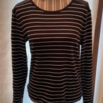 Ralph Lauren Lauren  Black & Whit Stripe Top size Medium Photo 8
