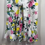 Talbots RSVP Dress Women 2P Lively Lemon Floral Fit & Flare Midi Tank Preppy White Size 2 Photo 4