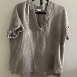 Wonderly  Gauzy Cotton Grey Blouse Size XL Photo 0