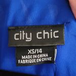 City Chic  Draped Faux Wrap Dress Ultra Blue XS 14 NEW Photo 4