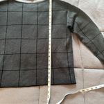 Eileen Fisher  Sweater Sz Small Gray Windowpane Fine Merino Wool Boxy Soft Dressy Photo 4