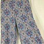 Loft Linen Blend Brocade Blue White Purple Wide Leg Pants Womens XS Photo 1