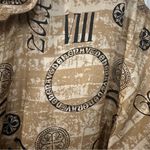 Vintage 90’s Details Sportswear Silk Bomber Jacket Roman Numerals Ancient Words Tan Photo 2