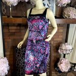 JAY GODFREY PURPLE, PINK & BLACK PRINT BODY CON SHEATH DRESS (10) Photo 6
