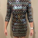 Love Reign  Sequin Bodycon, Backless Mid Sleeve Mini Dress Photo 0