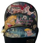 Disney Unisex Loungefly  Princess Mini Backpack Black Pockets Multicolor Design Photo 0